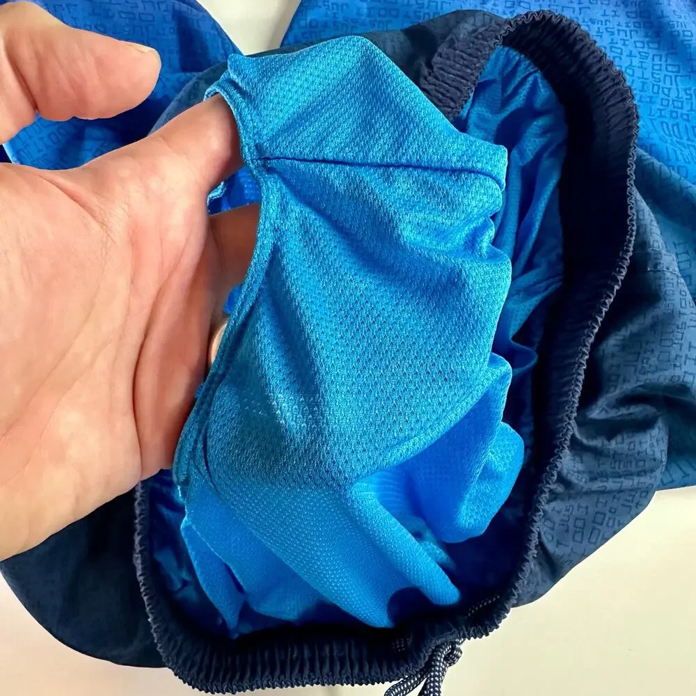 Nike Men's Large Blue Ombre Just Do It Swoosh Patch Swim Trunks Shorts Mesh